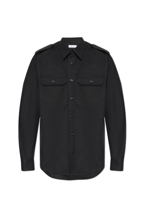 Shirt with epaulettes on the shoulders