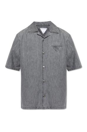 Denim shirt with short sleeves