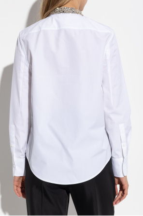 Alexander McQueen Shirt with shimmering crystals at the neckline