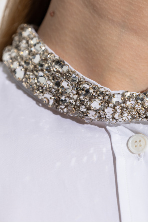 Alexander McQueen Shirt with shimmering crystals at the neckline