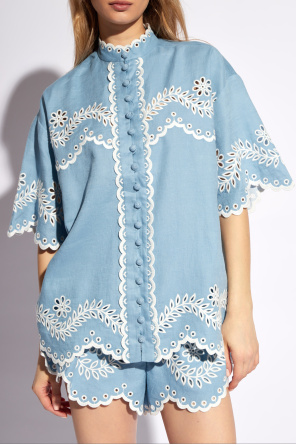 Zimmermann Linen shirt with broderie anglaise