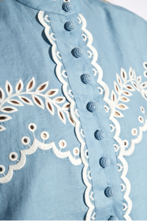 Zimmermann Linen shirt with broderie anglaise