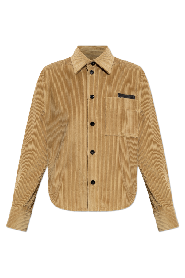 Corduroy shirt with pocket od Bottega Veneta