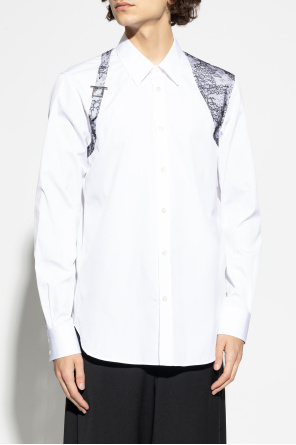 Alexander McQueen Camisa con inserciones de encaje