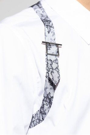 Alexander McQueen Camisa con inserciones de encaje