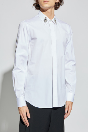 Alexander McQueen Shirt with shimmering crystals on the collar