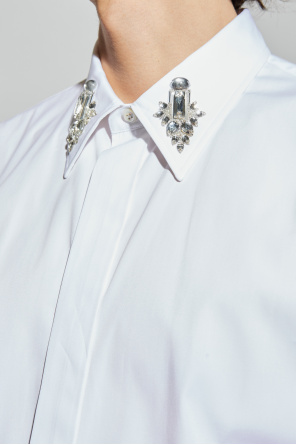 Alexander McQueen Shirt with shimmering crystals on the collar