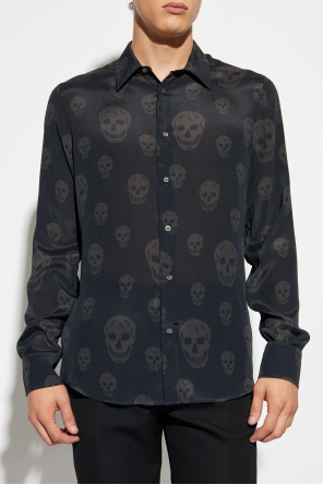 Alexander McQueen Hemd mit charakteristischem Totenkopf-Motiv