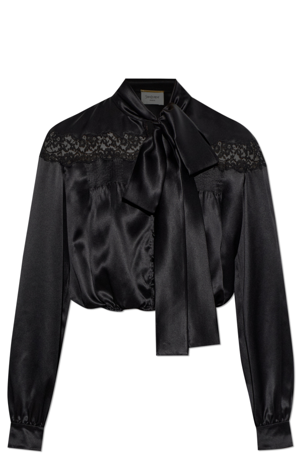 Silk top with lace inserts od Saint Laurent