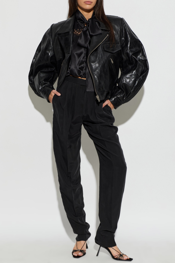 Saint Laurent Silk top with lace inserts