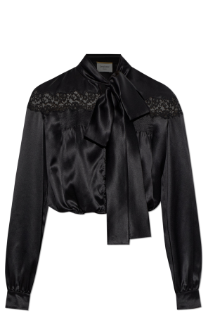 Silk top with lace inserts od Saint Laurent