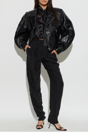 Silk top with lace inserts od Saint Laurent