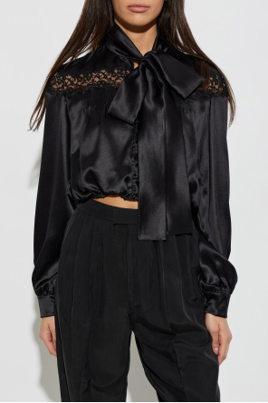 Saint Laurent Silk top with lace inserts