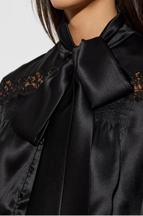 Saint Laurent Silk top with lace inserts