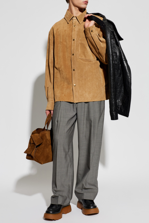 Alexander McQueen Zamszowa koszula z kieszenią