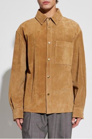 Alexander McQueen Zamszowa koszula z kieszenią