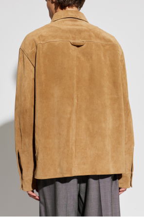 Alexander McQueen Zamszowa koszula z kieszenią