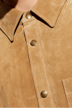 Alexander McQueen Zamszowa koszula z kieszenią