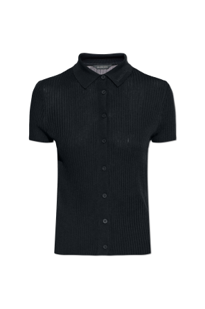 Ribbed short-sleeve top