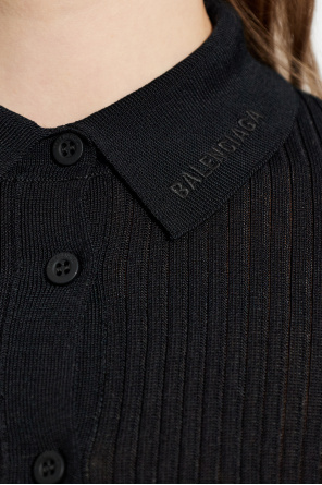 Balenciaga Ribbed short-sleeve top