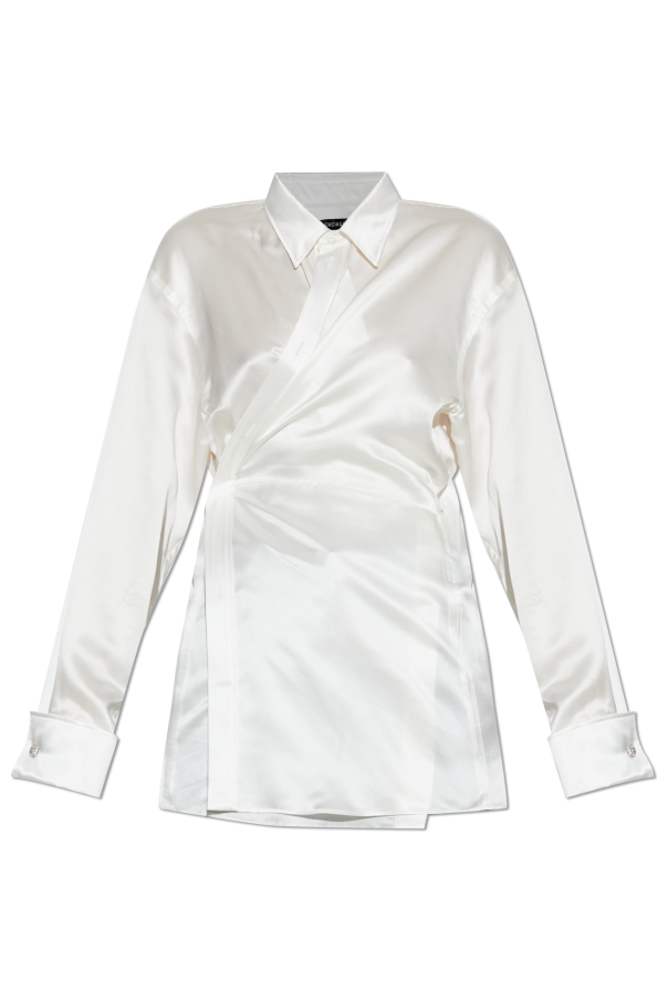 Satin shirt with belt od Balenciaga