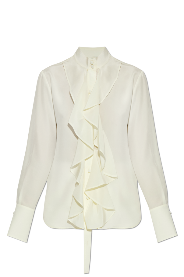 Silk shirt with decorative ruffles od Alexander McQueen