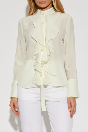 Alexander McQueen Silk shirt with decorative ruffles