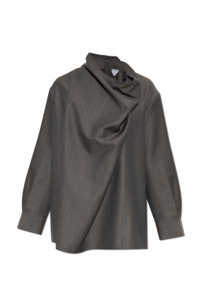 Wool top with ruching