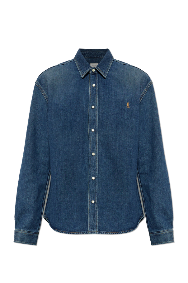 Denim shirt with embroidered logo od Saint Laurent