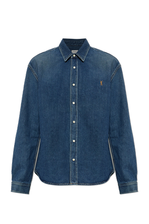 Denim shirt with embroidered logo