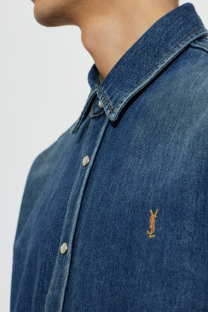 Saint Laurent Denim shirt with embroidered logo