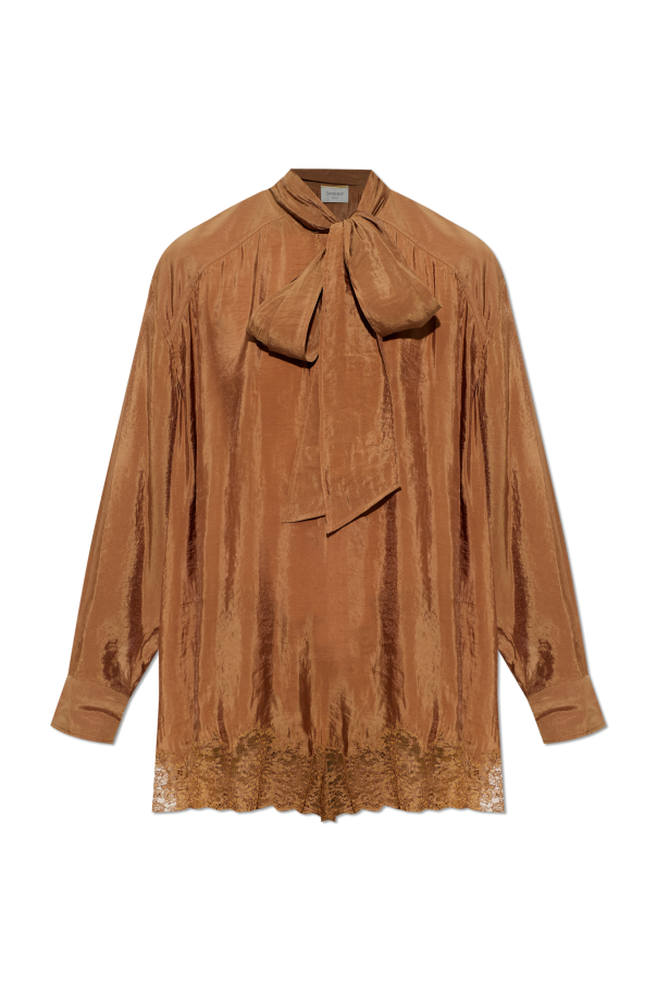 Oversize jumpsuit with lace trim od Saint Laurent