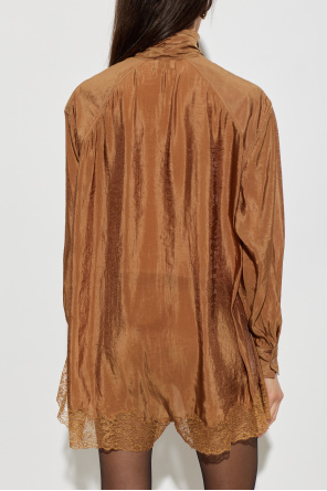Saint Laurent Oversize-Overall mit Spitzenbesatz