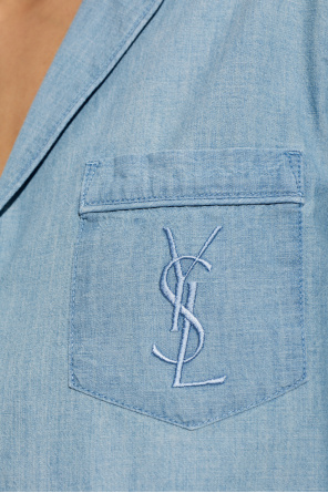 Saint Laurent Jeanshemd mit Tasche