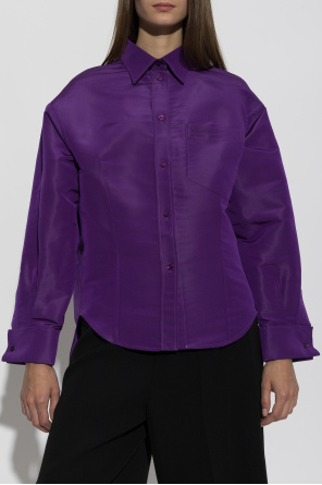 Balenciaga Jedwabna koszula z logo