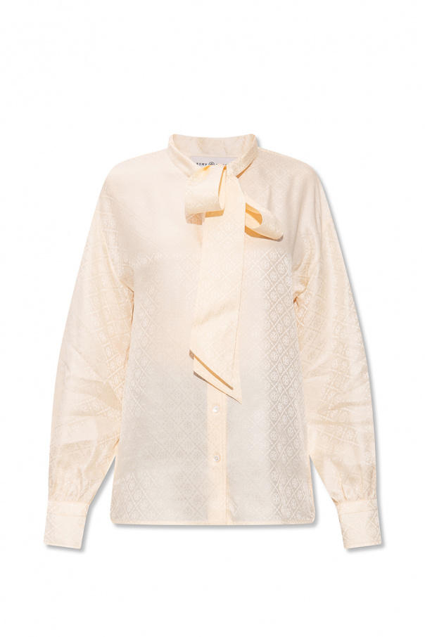 Tory Burch single-breasted cotton-blend jacket Weiß