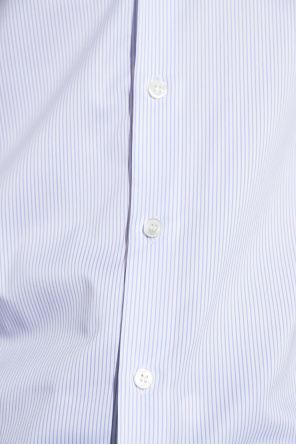 Giorgio Armani mandarin-collar Pinstripe shirt
