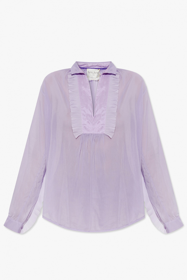 forte_forte Top with pleated ruffles