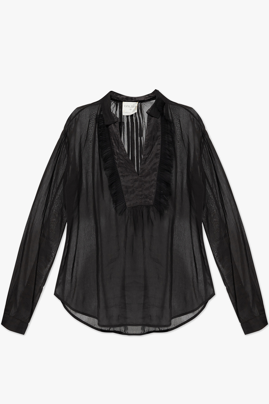 forte_forte Top with pleated ruffles