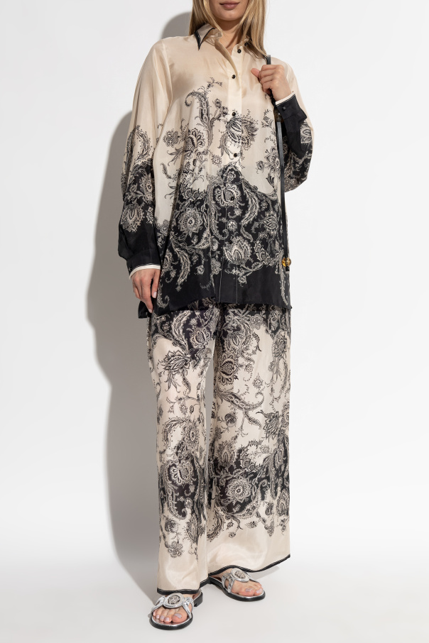 Zimmermann Camisa de seda con estampado