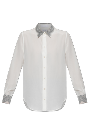 Silk shirt with lace details