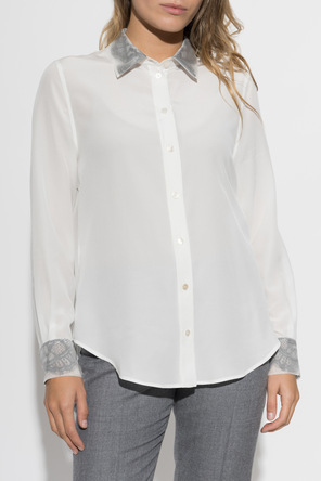 Alexander McQueen Silk shirt with lace details