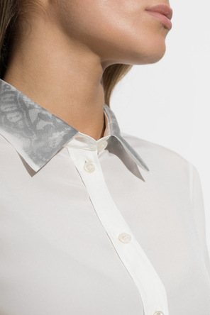 Alexander McQueen Silk shirt with lace details