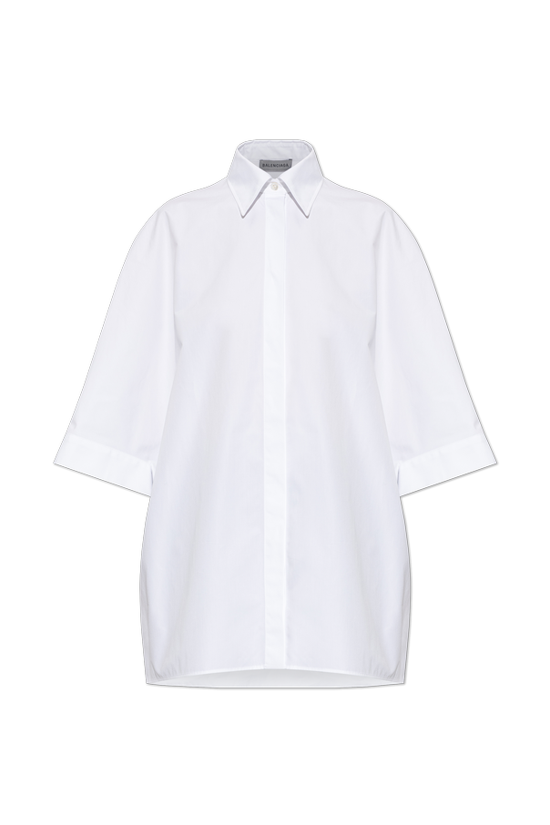 White ‘oversize’d sleeveless shirt od Balenciaga