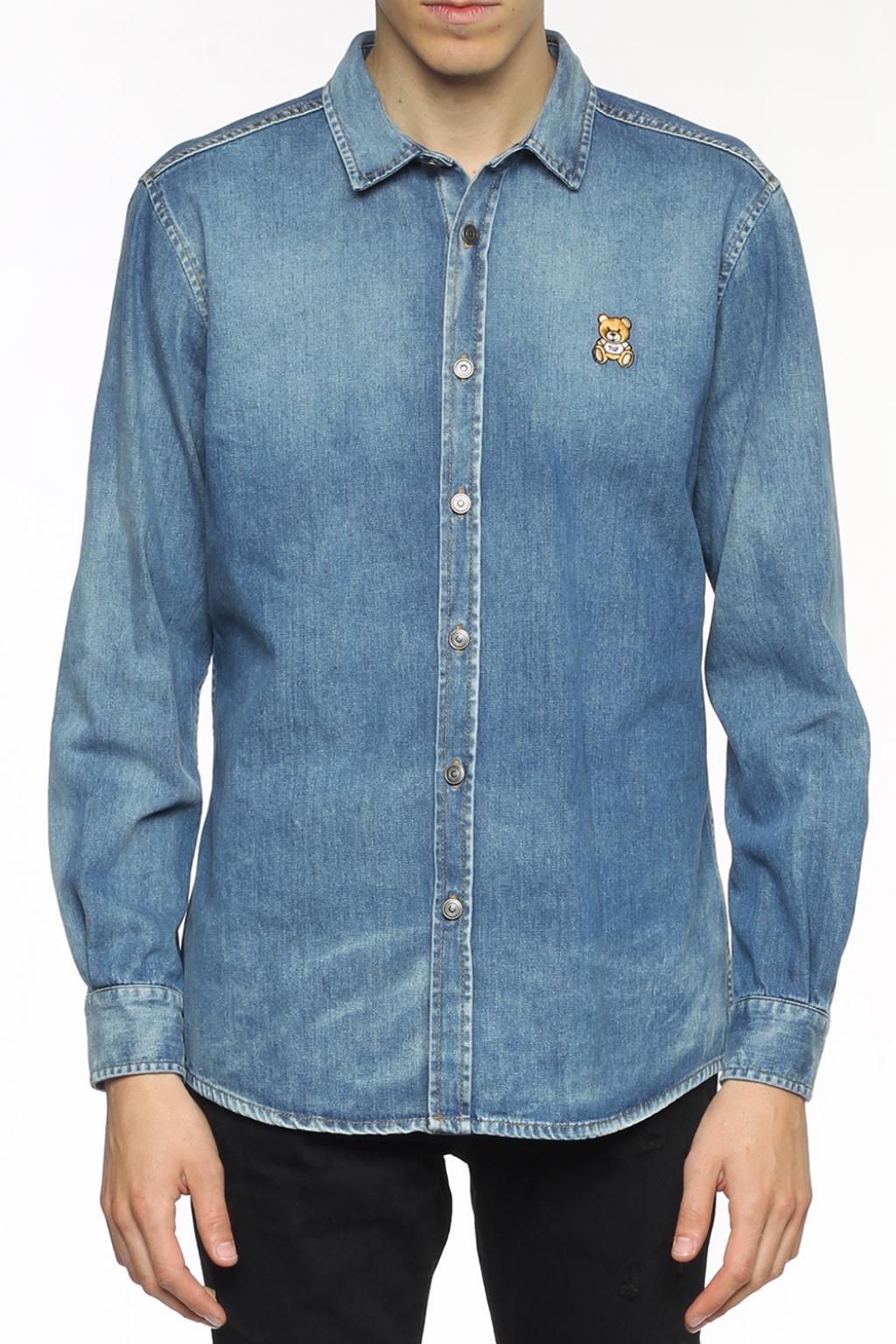 moschino denim jacket bear