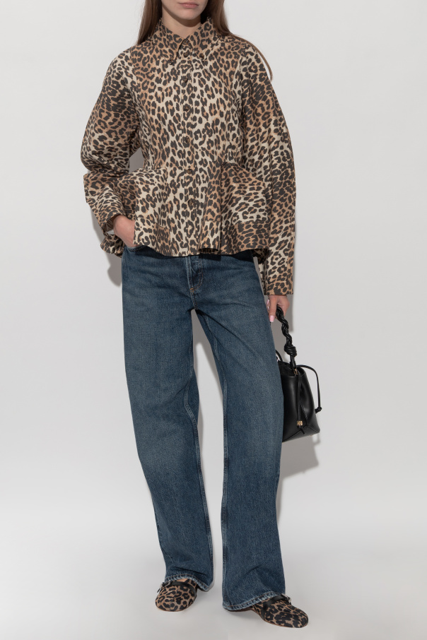 Ganni Camisa con estampado animal