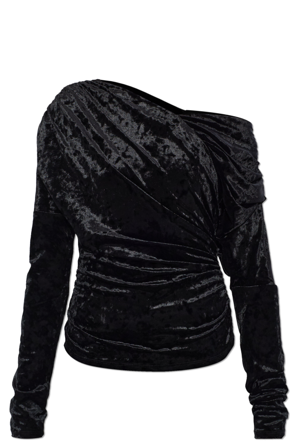 Velvet top with draping od Ganni