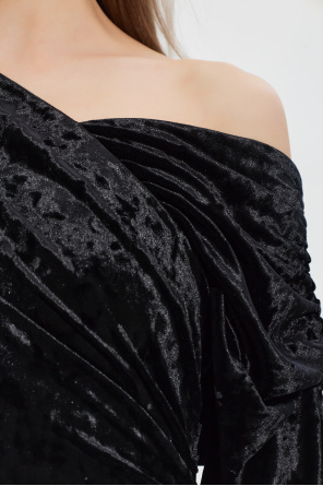 Ganni Velvet top with draping