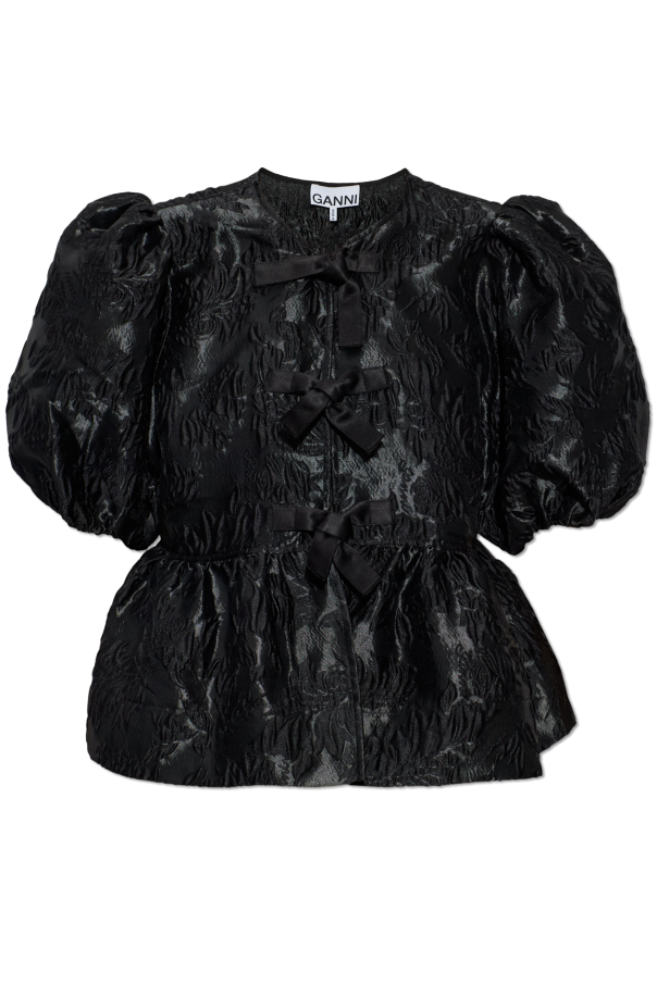 Ganni Top mit Blumenmotiv