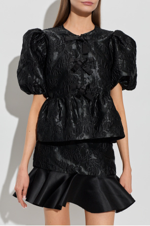 Ganni Top mit Blumenmotiv